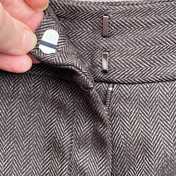 Larry Levine‎ Classics Womens Brown Herringbone Pantsuit 2 Pc Easy Care Size 18 - Picture 12 of 13